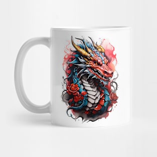 Red Blue Dragon Mug